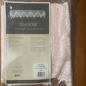Lace Mantle Scarf 90” x 20” Pink Lace Heritage Lace brand